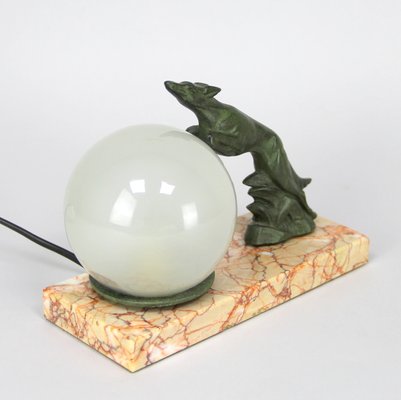 French Art Deco Bronze Statue Table Lamp, 1930s-NE-883398