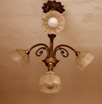 French Art Deco Ceiling Lamp, 1930s-SY-2021374