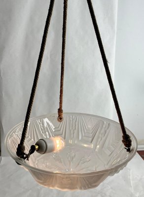 French Art Deco Ceiling Lamp with Glass Shade, 1930s-MJY-2039512