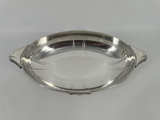 French Art Deco Centerpiece in Silver-Plating & Glass, 1915-OL-1769679