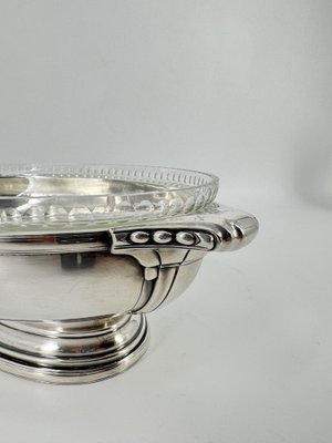 French Art Deco Centerpiece in Silver-Plating & Glass, 1915-OL-1769679