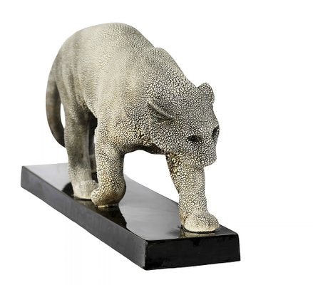 French Art Deco Ceramic Panther Sculpture by G.Beauvais for Edition Kaza, 1930s-ZVH-1800356