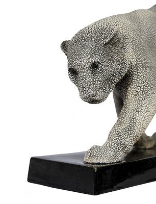 French Art Deco Ceramic Panther Sculpture by G.Beauvais for Edition Kaza, 1930s-ZVH-1800356