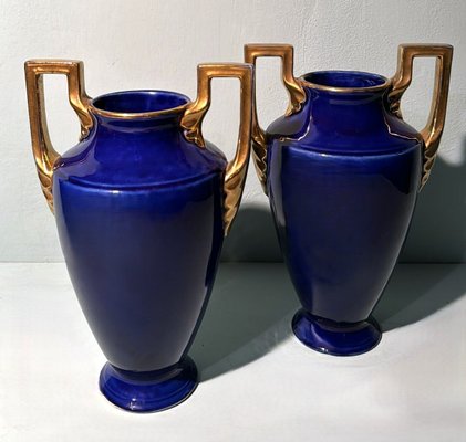 French Art Deco Ceramic Vases from Orchies Ceramics Factory, 1925, Set of 2-QRS-2031409