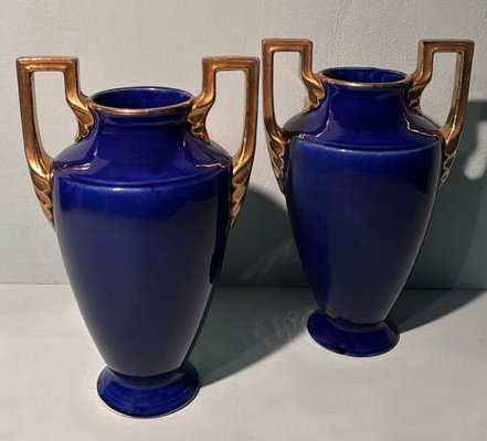 French Art Deco Ceramic Vases from Orchies Ceramics Factory, 1925, Set of 2-QRS-2031409