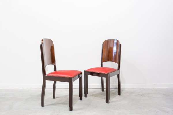 French Art Deco Chairs, 1920s, Set of 6-UJE-899100