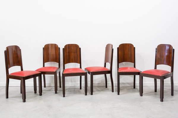 French Art Deco Chairs, 1920s, Set of 6-UJE-899100