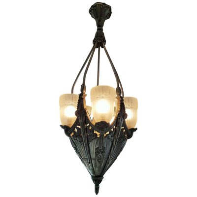 French Art Deco Chandelier, 1920s-POM-589389