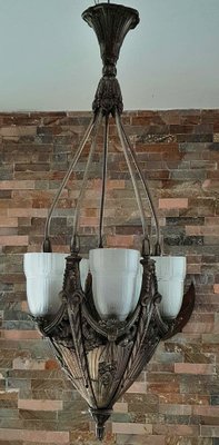 French Art Deco Chandelier, 1920s-POM-589389