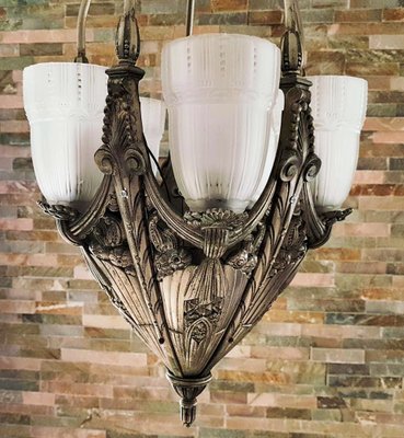 French Art Deco Chandelier, 1920s-POM-589389