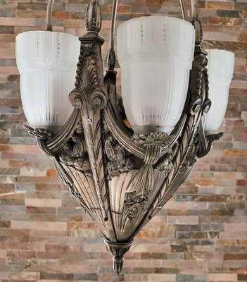 French Art Deco Chandelier, 1920s-POM-589389