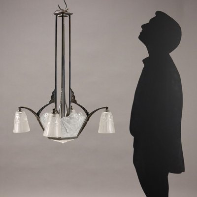 French Art Deco Chandelier in Glass-VMM-2033303