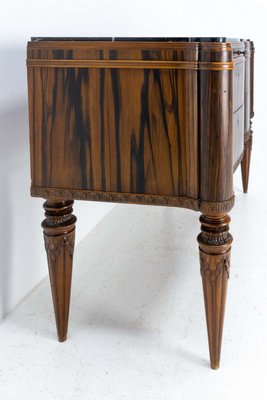 French Art Deco Chest of Drawers with Marble Top and Pull Tab, 1920-RIU-1285344