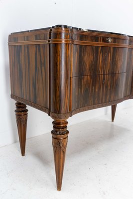 French Art Deco Chest of Drawers with Marble Top and Pull Tab, 1920-RIU-1285344