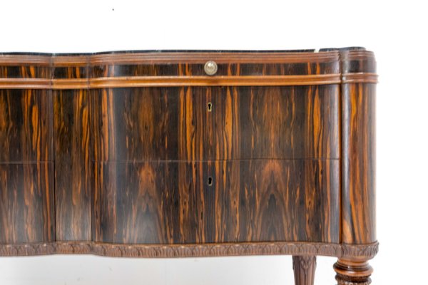 French Art Deco Chest of Drawers with Marble Top and Pull Tab, 1920-RIU-1285344