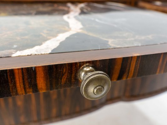 French Art Deco Chest of Drawers with Marble Top and Pull Tab, 1920-RIU-1285344