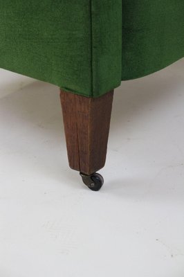 French Art Deco Club Chair in Green Velvet, 1940-TQA-1419286