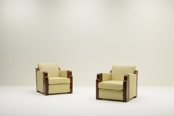 French Art Deco Club Chairs in Leather, 1930s, Set of 2-MLD-2033777