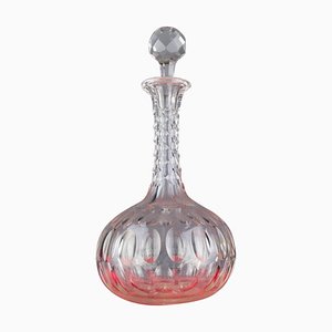 French Art Deco Crystal Carafe with Olive Cut Pattern, 1920s-KEG-1086498