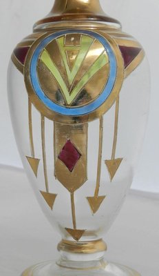 French Art Deco Enameled Glass Ewer Small Pitcher Jug, 1930s-ARU-625968