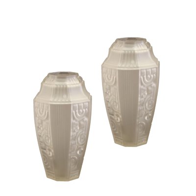 French Art Deco Geometric Vases from Etaleune, 1930s, Set of 2-SY-1065278