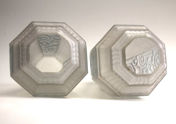 French Art Deco Geometric Vases from Etaleune, 1930s, Set of 2-SY-1065278