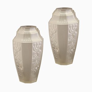 French Art Deco Geometric Vases from Etaleune, 1930s, Set of 2-SY-1065278