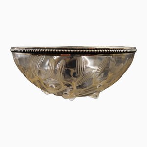 French Art Deco Glass Bowl with Mistletoe Motif by Lalique, 1920s-SAK-1794329