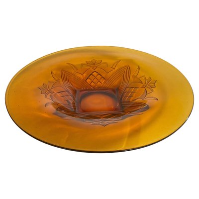 French Art Deco Glass Dish, 1940-UR-1767101