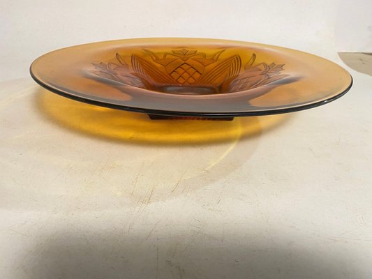 French Art Deco Glass Dish, 1940-UR-1767101