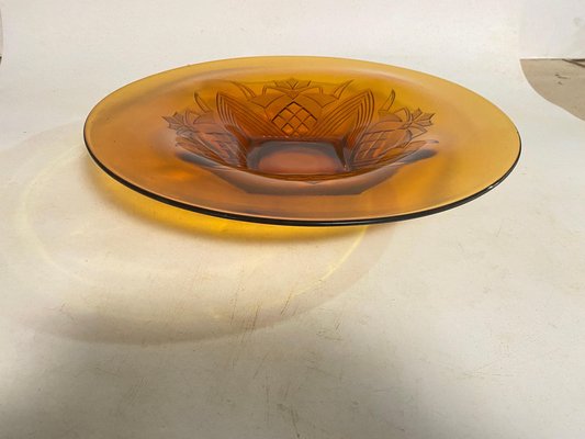 French Art Deco Glass Dish, 1940-UR-1767101