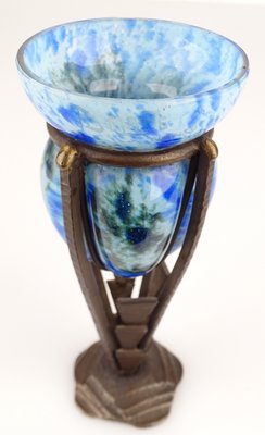 French Art Deco Glass Vase from Delatte Nancy-GUT-2033455