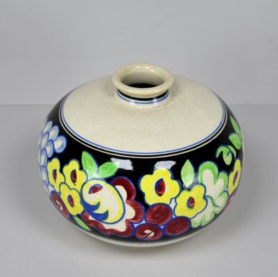 French Art Deco Hand-Painted Vase, 1930s-NE-883378