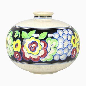 French Art Deco Hand-Painted Vase, 1930s-NE-883378