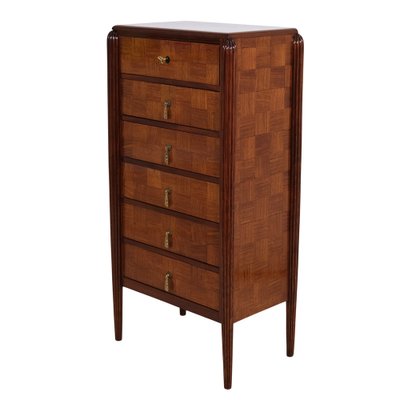 French Art Deco High Chest of Drawers with Six Drawers, 1920s-CXC-1820572