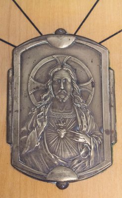 French Art Deco Holy Water Font with Jesus Christ Sacred Heart, 1920s-RIU-751443