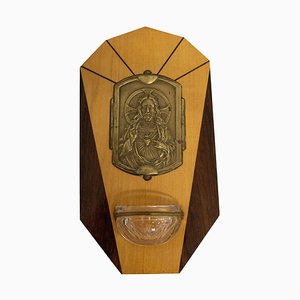 French Art Deco Holy Water Font with Jesus Christ Sacred Heart, 1920s-RIU-751443