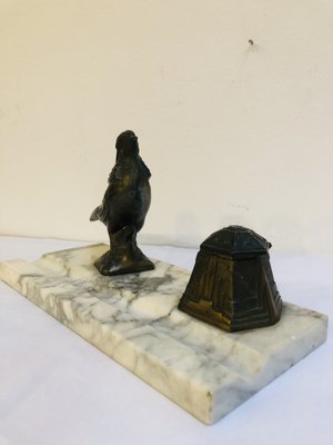 French Art Deco Inkwell With Marble Base, 1920s-RZY-1259465