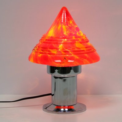 French Art Deco Lamp with Splashed Glass-NE-1072941