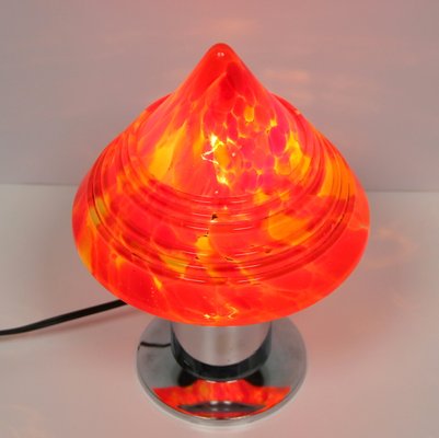 French Art Deco Lamp with Splashed Glass-NE-1072941