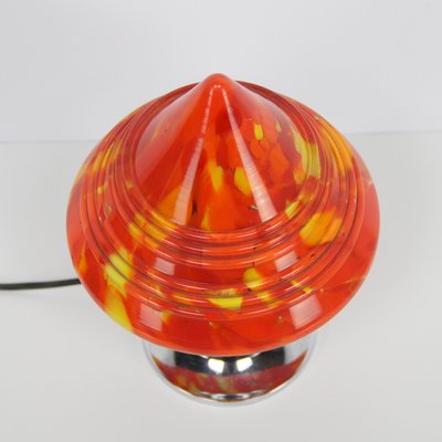 French Art Deco Lamp with Splashed Glass-NE-1072941