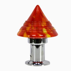 French Art Deco Lamp with Splashed Glass-NE-1072941