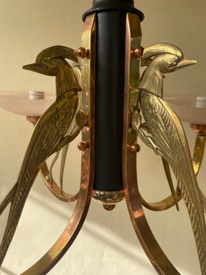 French Art Deco Les Pheasants Hanging Light, 1930-OFB-2032219