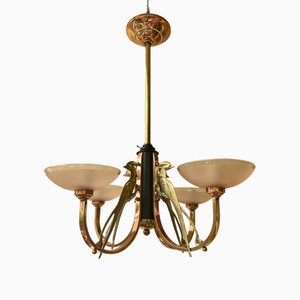 French Art Deco Les Pheasants Hanging Light, 1930-OFB-2032219