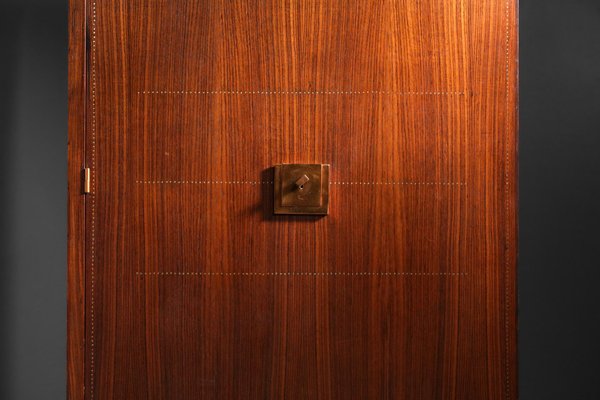 French Art Deco Mahogany and Copper Cabinet by Andre Sornay, 1940s-YU-1173773