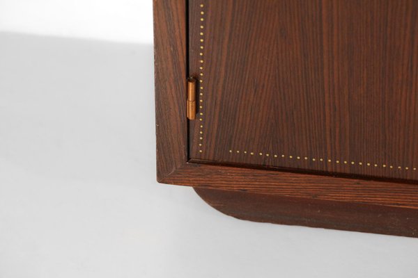 French Art Deco Mahogany and Copper Cabinet by Andre Sornay, 1940s-YU-1173773