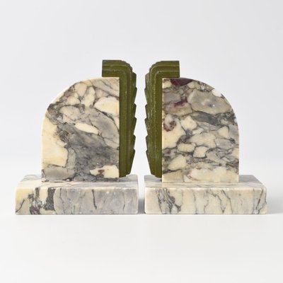 French Art Deco Marble Bookends, 1930s, Set of 2-IXK-1799615