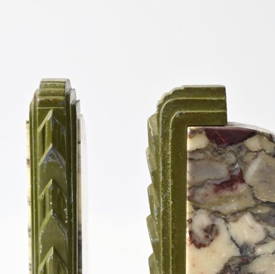 French Art Deco Marble Bookends, 1930s, Set of 2-IXK-1799615