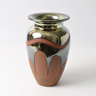 French Art Deco Metallic Glaze Vase, 1930s-IXK-1785837