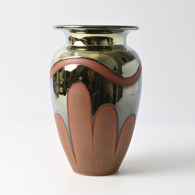 French Art Deco Metallic Glaze Vase, 1930s-IXK-1785837